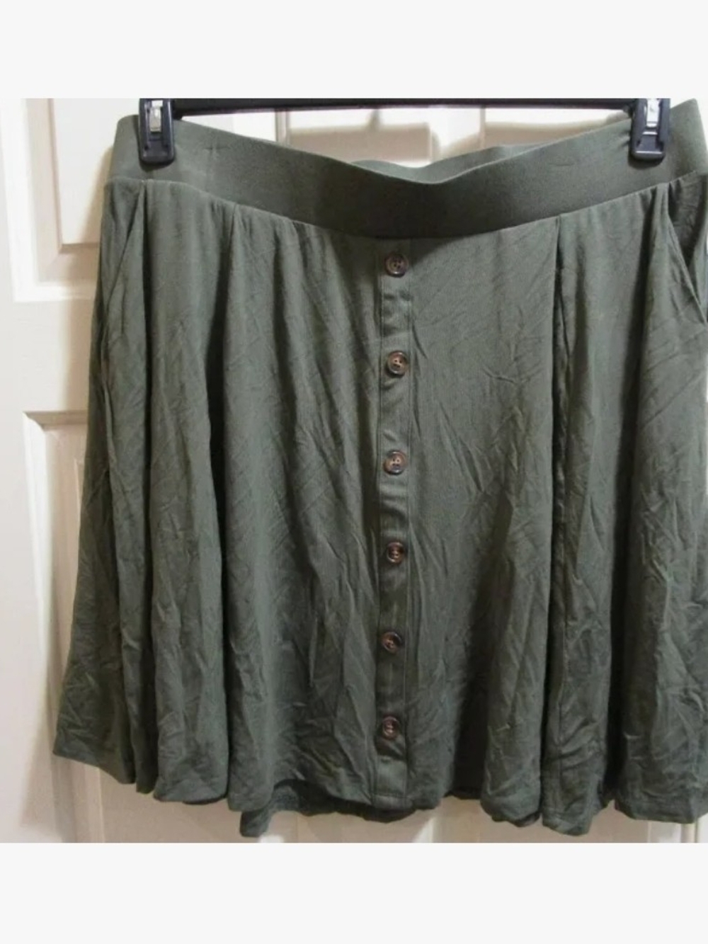 TORRID 6X Women's Olive Button-Front Skirt